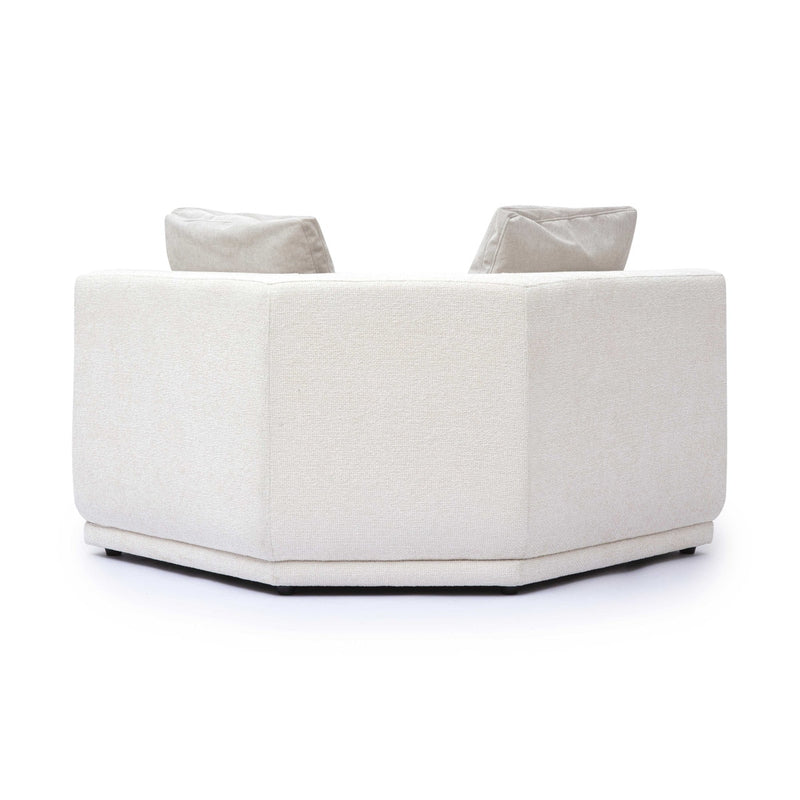 Arabella Cream Chenille Modular Wedge Corner Chair