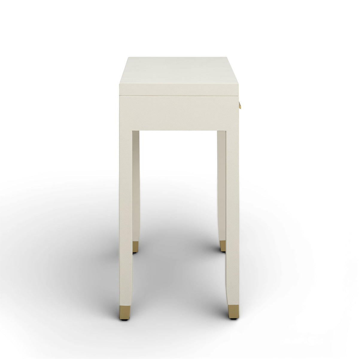 Dorite 54" Cream Faux Shagreen 2-Drawer Console Table