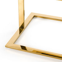 Camille Modern White Faux Leather & Gold Dining Chair