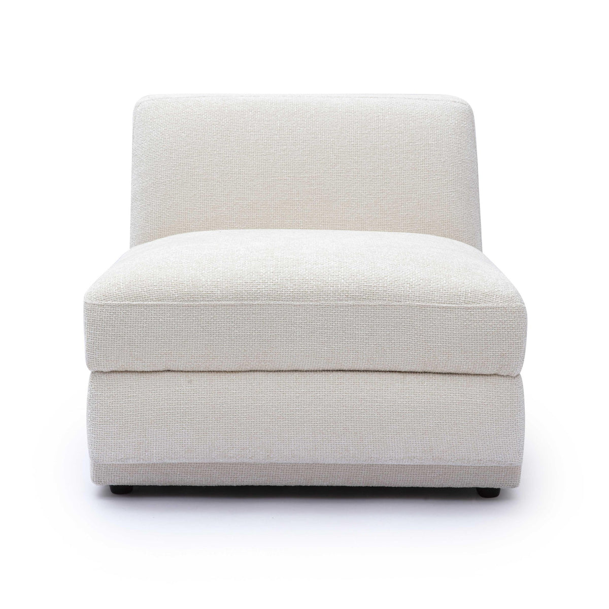 Arabella Cream Performance Chenille Modular Armless Chair
