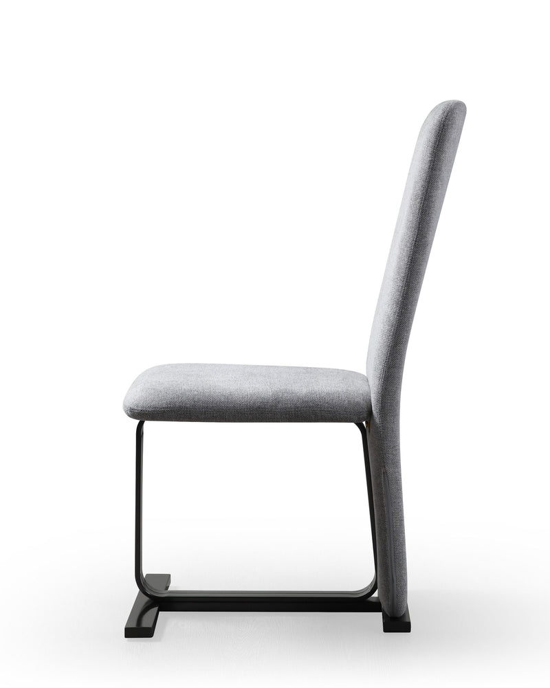 Shale Modern Grey Linen + Brushed Gunmetal Dining Chair (Set of 2)