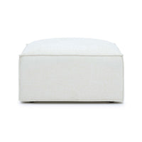 Mindy Cream Performance Chenille Basketweave Ottoman