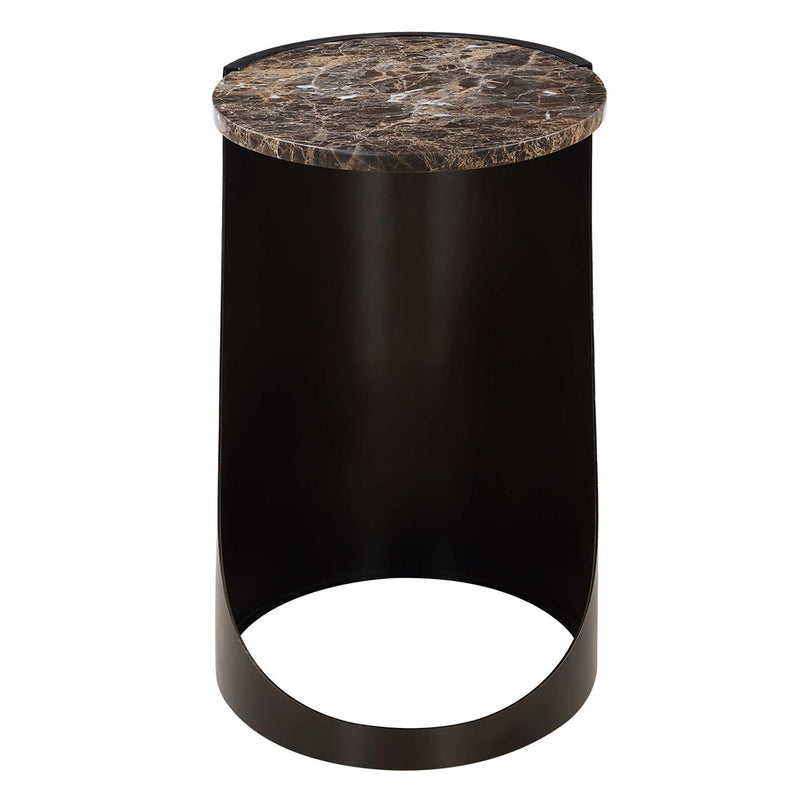 Hudson Chocolate Brown Marble End Table