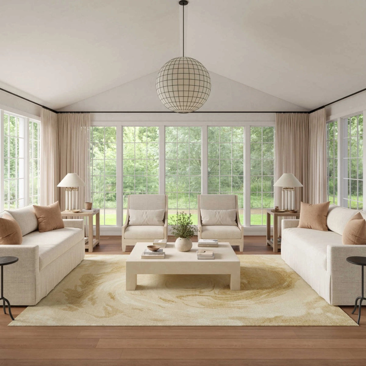 Meridith Beige Abstract Area Rug