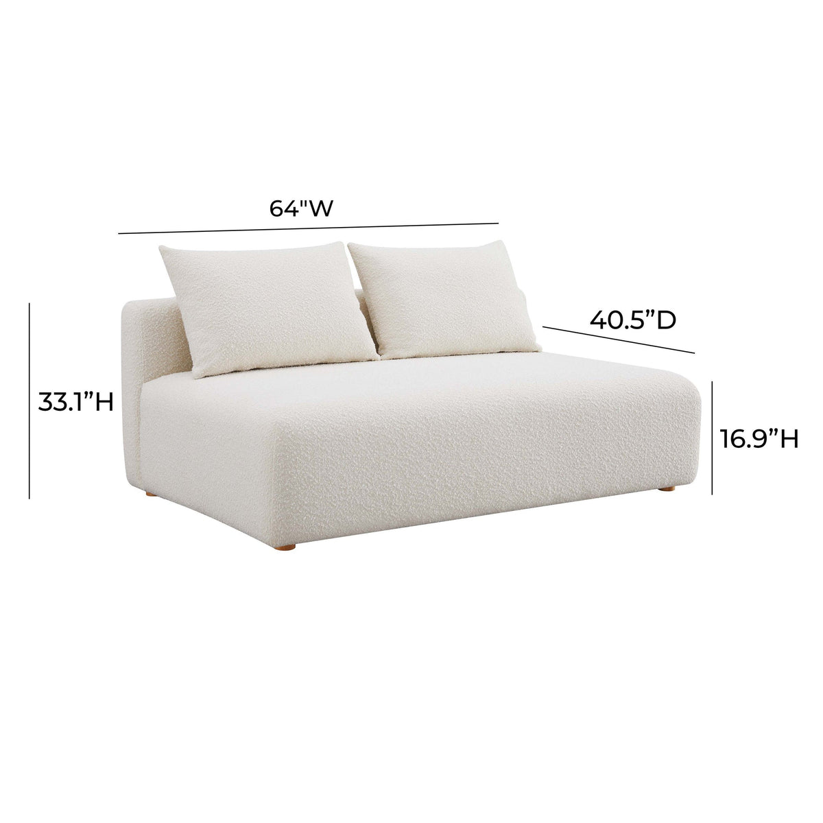 Karsyn 64" Cream Performance Boucle Modular Loveseat