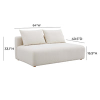 Karsyn 64" Cream Performance Boucle Modular Loveseat