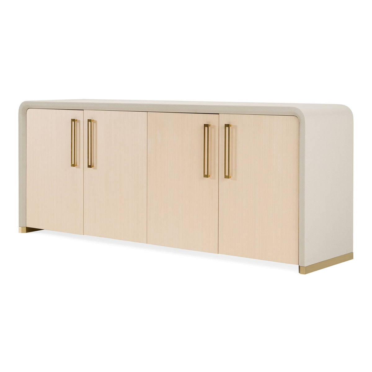 Yvette Modern Beige Leatherette & Gold Buffet