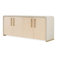 Yvette Modern Beige Leatherette & Gold Buffet