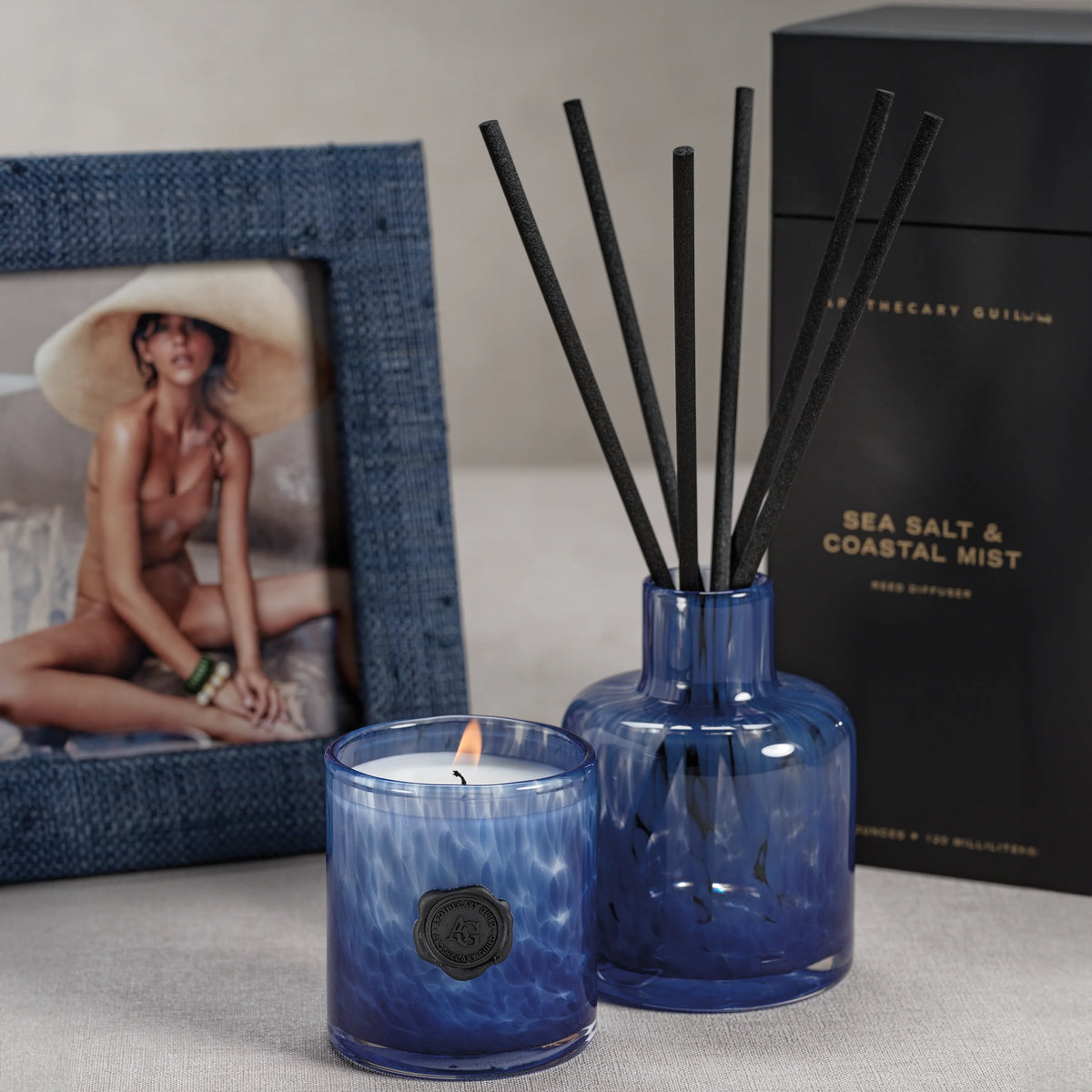Opal Diffuser in Gift Box - Dark Blue/Sea Salt & Coastal Mist (Set of 4)
