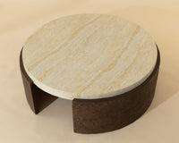 Mesa 50" Travertine Concrete Indoor/Outdoor Coffee Table
