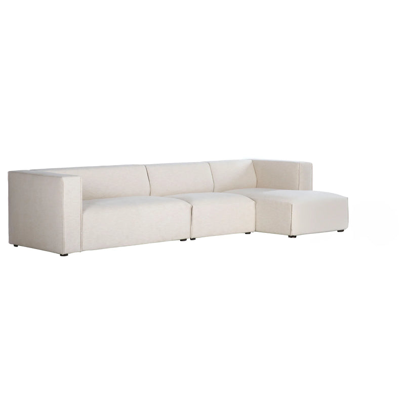 Ashlee Pebble Chenille Weave Left Modular Sectional With Ottoman