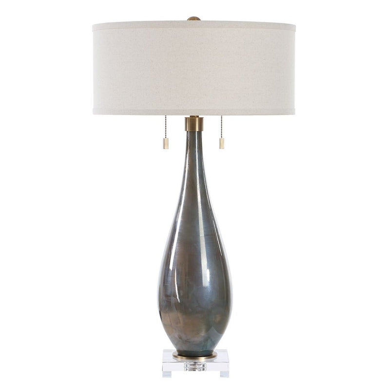 Modern Smoke Grey & Gold Table Lamp