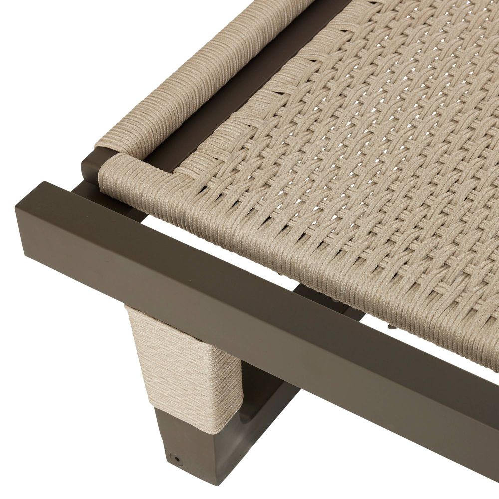 Daytona Outdoor Buff Dutch Weave Armless Lounge Chair