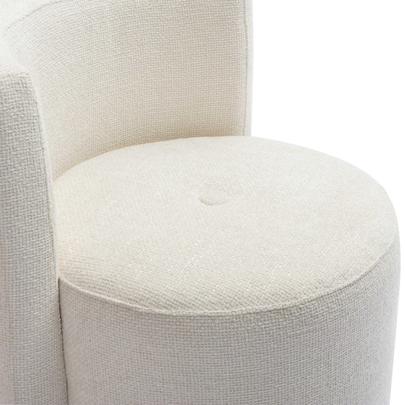 Alyssa Cream Chenille Rolling Desk Chair