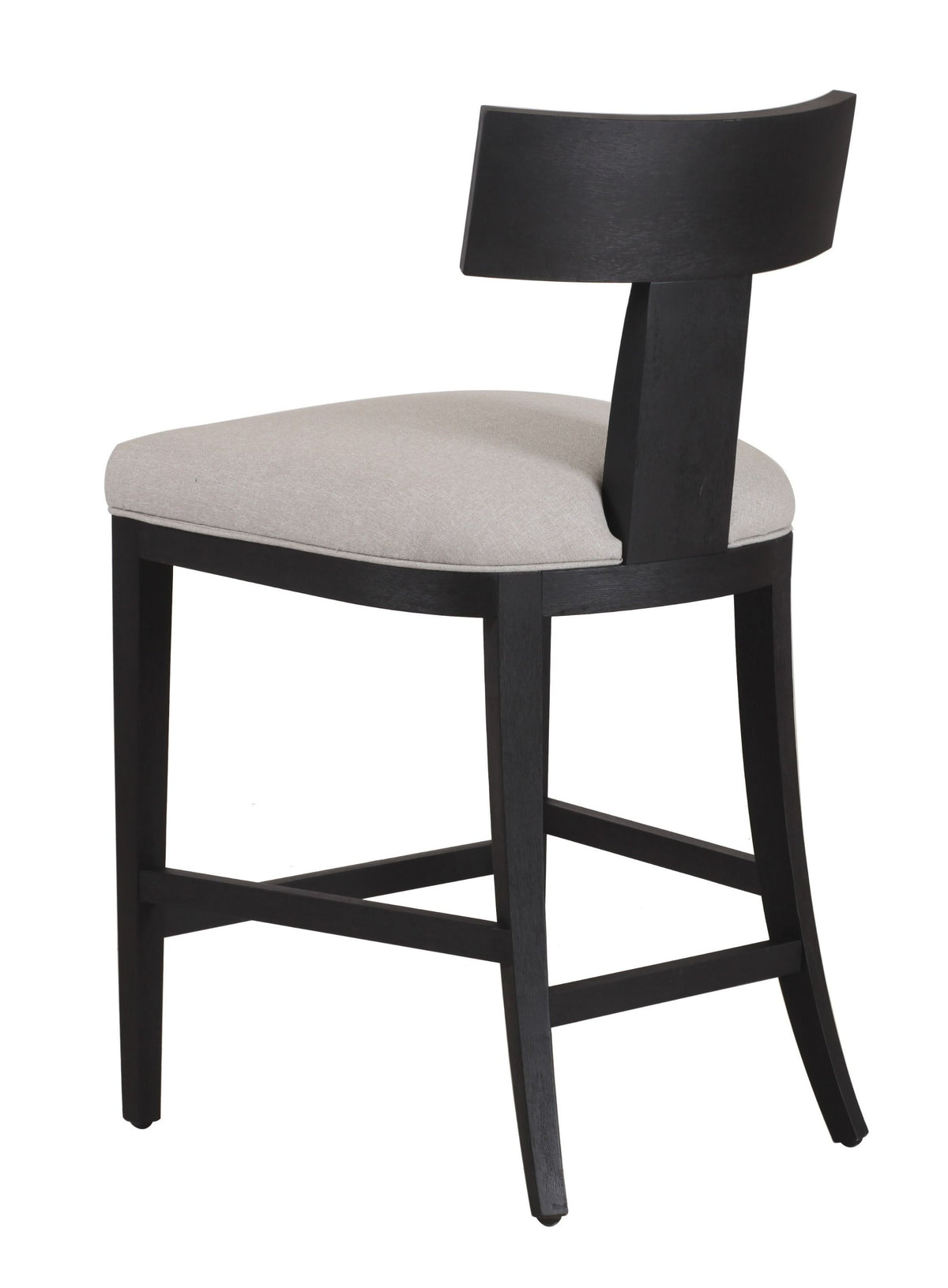 Rowan Mid-Century Modern Beige Linen + Black Walnut Counter Chair
