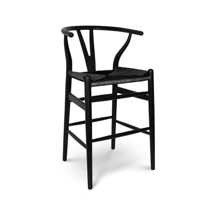 Akito Black Rope & Wood Counter Stool