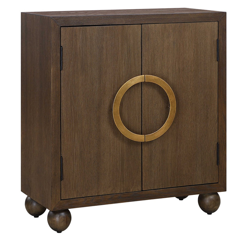 Hally Rich Oak & Gold 2 Door Cabinet