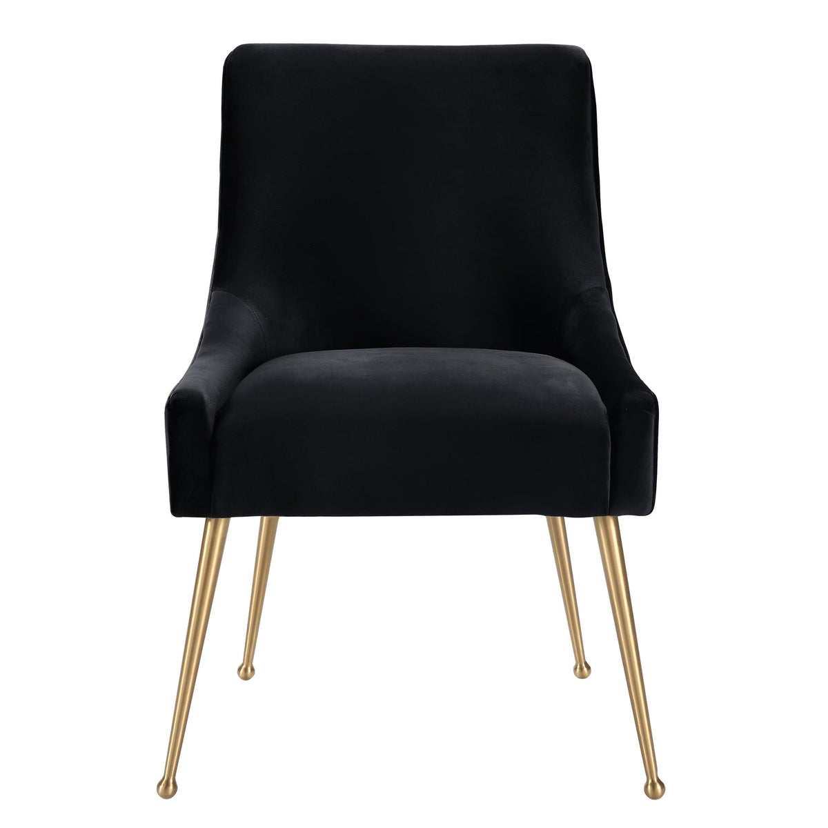 Prado Black Velvet With Gold Frame Chair - PROMOTION