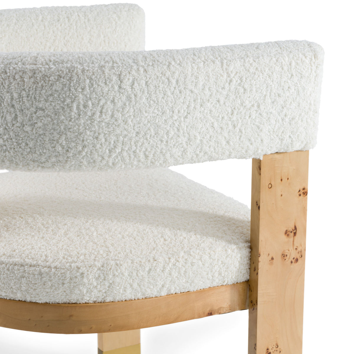 Bernadette Modern Cream & Burl Dining Chair