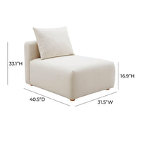 Karsyn Cream Performance Linen Modular Armless Chair