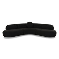 Sofie 100" Black Performance Boucle Sectional Sofa - Luxury Living Collection