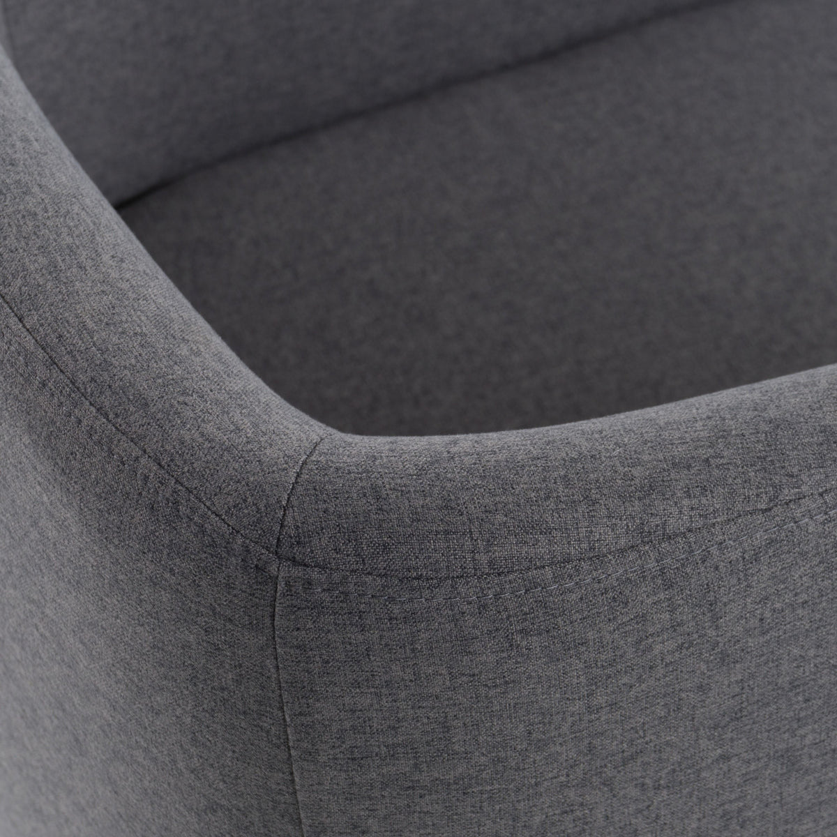 Ren Modern Dark Grey Fabric & Antique Brass Dining Chair