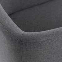 Ren Modern Dark Grey Fabric & Antique Brass Dining Chair