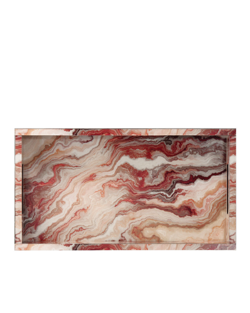 Celestial Red Swirl Tray