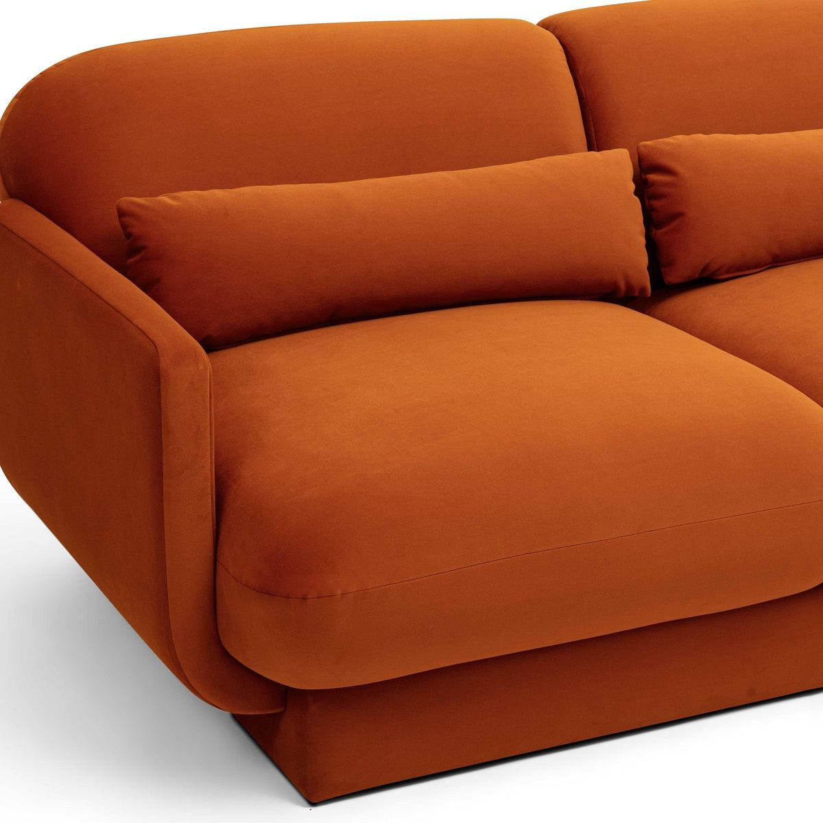 Arnaldo 90.5” Rust Orange Performance Velvet Sofa