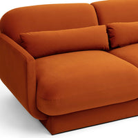 Arnaldo 90.5” Rust Orange Performance Velvet Sofa