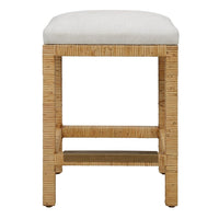 Mary Off White Natural Rattan Counter Stool