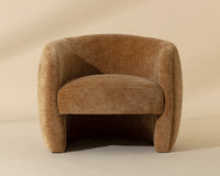 Mircea Butterscotch Plush Upholstered Curved Accent Chair