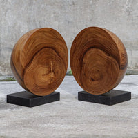 Sleek Teak Bookends