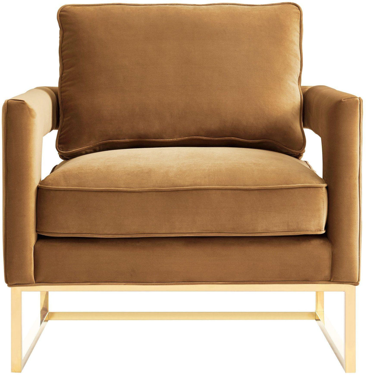 Glimer Cognac Velvet Accent Chair - Luxury Living Collection