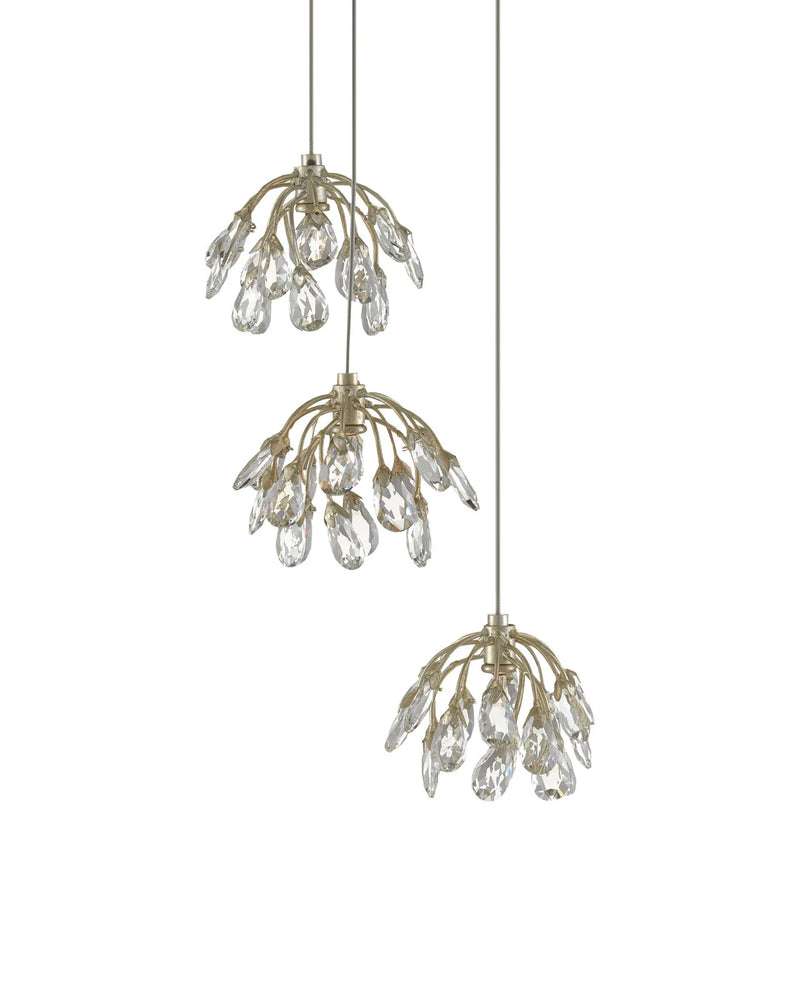Crystal Bud 3-Light Linear Multi-Drop Pendant