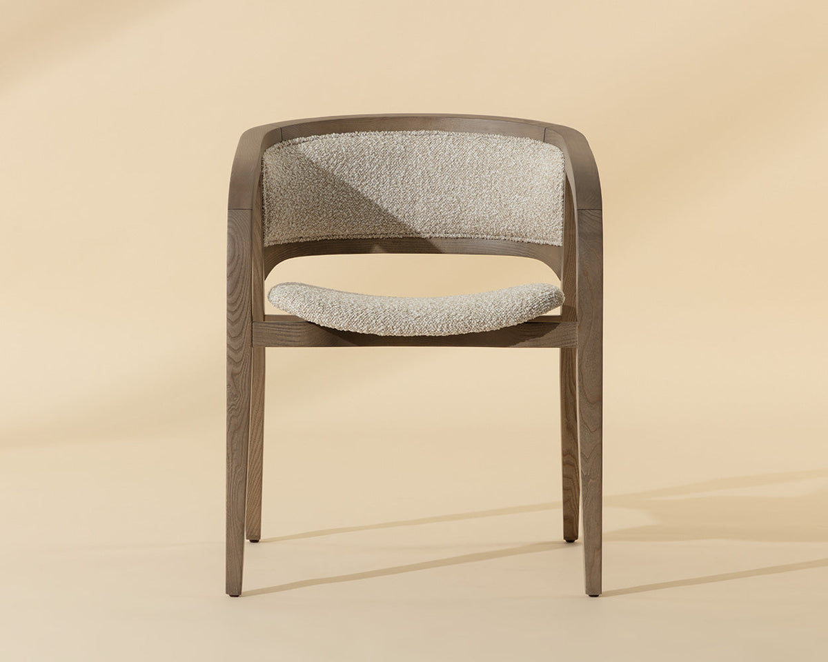 Arco Oatmeal Solid Ash Wood Dining Armchair