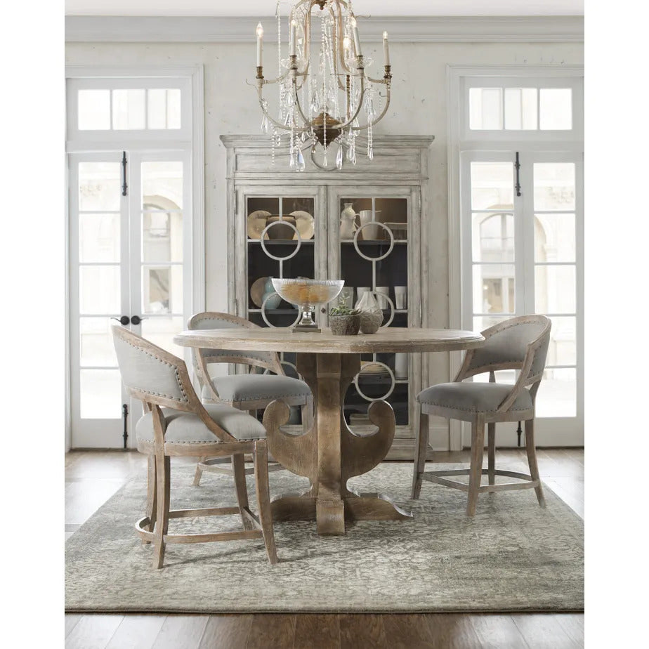 Banks Linen Barrel Back Counter Stool