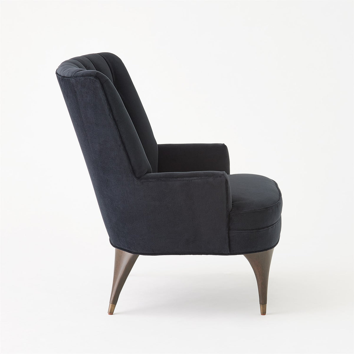 Channel Black Velvet Accent Chair