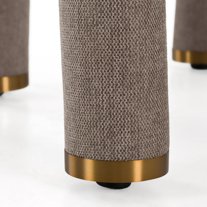 Darlene Modern Brown Upholstered & Gold Dining Chair