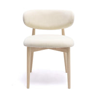 Eloise Cream Performance Textured Velvet Dining Chair
