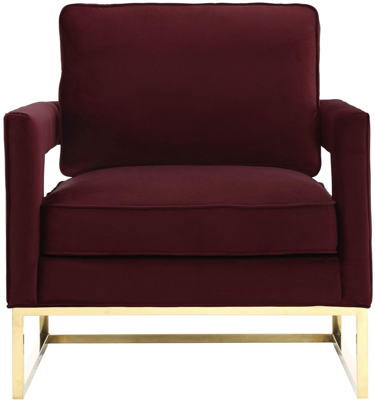 Glimer Maroon Velvet Chair - Luxury Living Collection