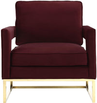 Glimer Maroon Velvet Chair - Luxury Living Collection