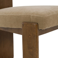 Doritte Modern Tan Upholstered Dining Chairs with Casters (Set of 2)