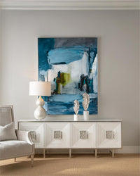 Baron Pale Grey Velvet Armchair with Burnished Silver Legs