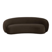 Coty 89.7" Chocolate Brown Performance Velvet Curved Sofa