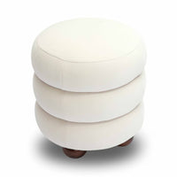 Stefanie Cream Velvet Ottoman