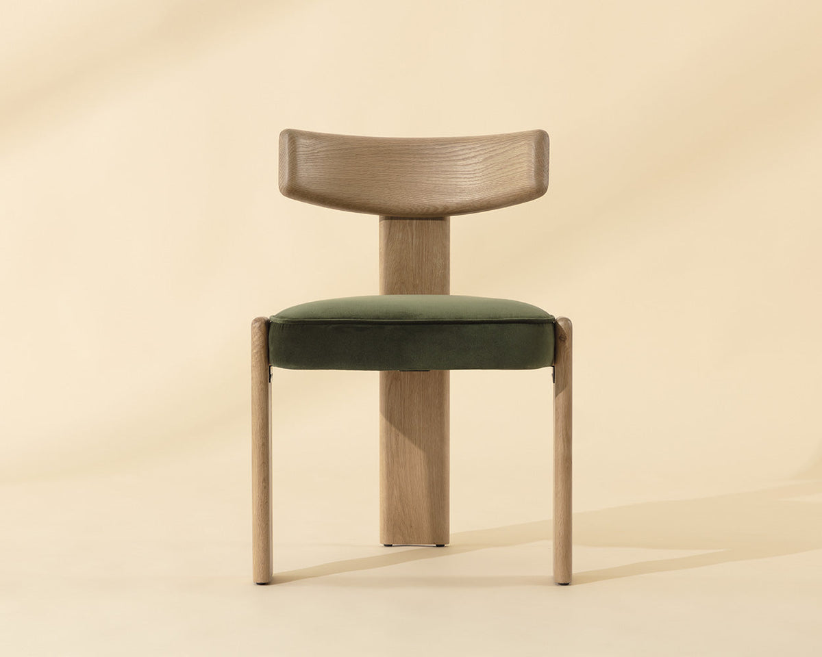 Horton Rustic Oak & Forest Green Dining Chair (Set of 2)