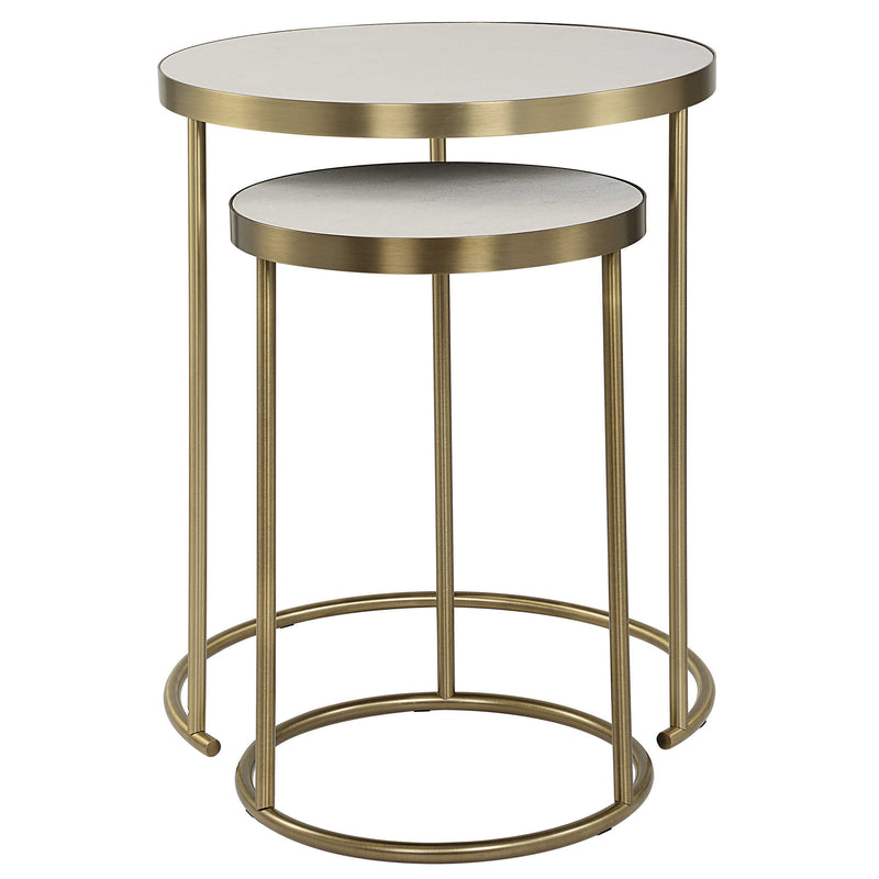 Keaton White & Gold Nesting Tables