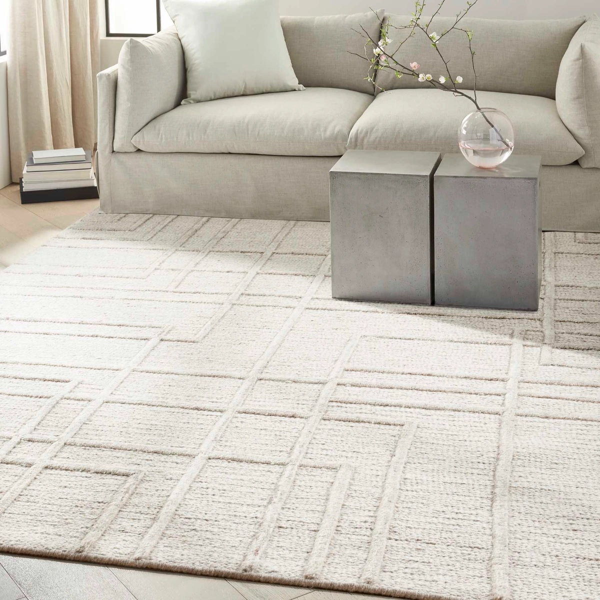 Alexandria Modern Abstract Ivory Area Rug