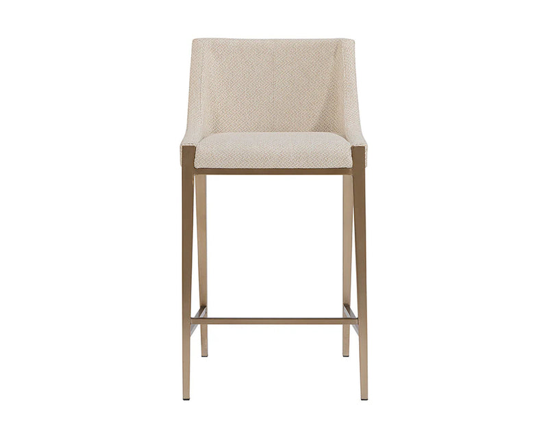 Dionne Oatmeal & Gold Counter Stool